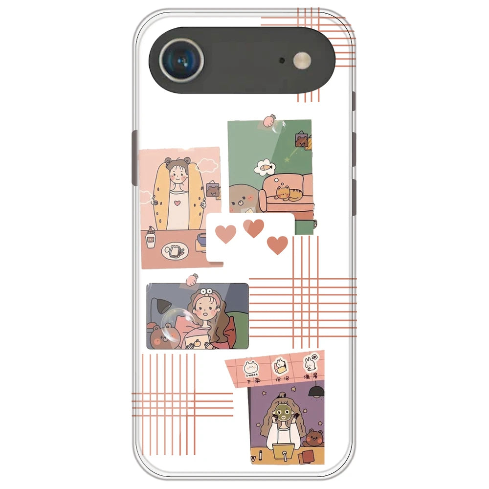Cute Girl Collage - Clear Printed Silicone Case for Apple iPhone Air