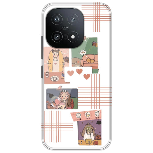 Cute Girl Collage - Clear Printed Silicone Case for iQOO 15