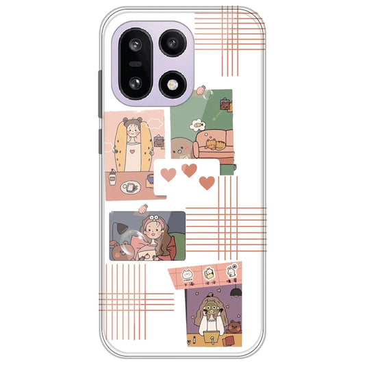 Cute Girl Collage - Clear Printed Silicone Case for OnePlus 15
