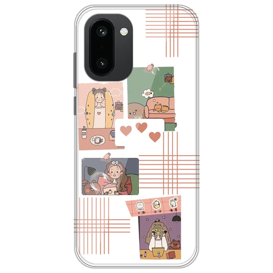 Cute Girl Collage - Clear Printed Silicone Case for OnePlus 15R