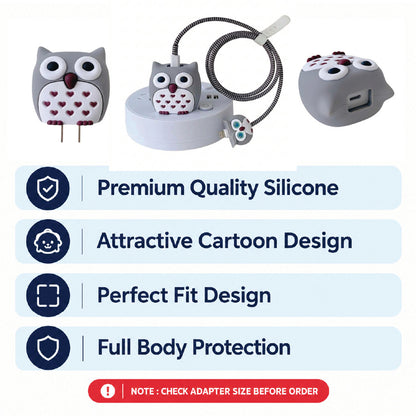Owl charger protector – premium silicone, perfect fit and full body protection