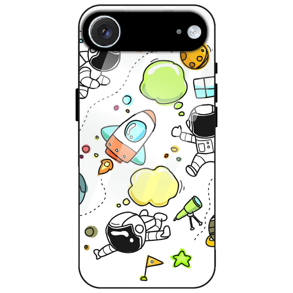 Cute Rocket & Galaxy - Glass Case for Apple iPhone Air