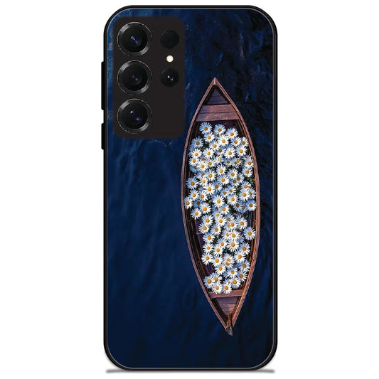 Daisy Boat - Glossy Metal Silicone Case for Samsung Galaxy S25 Ultra