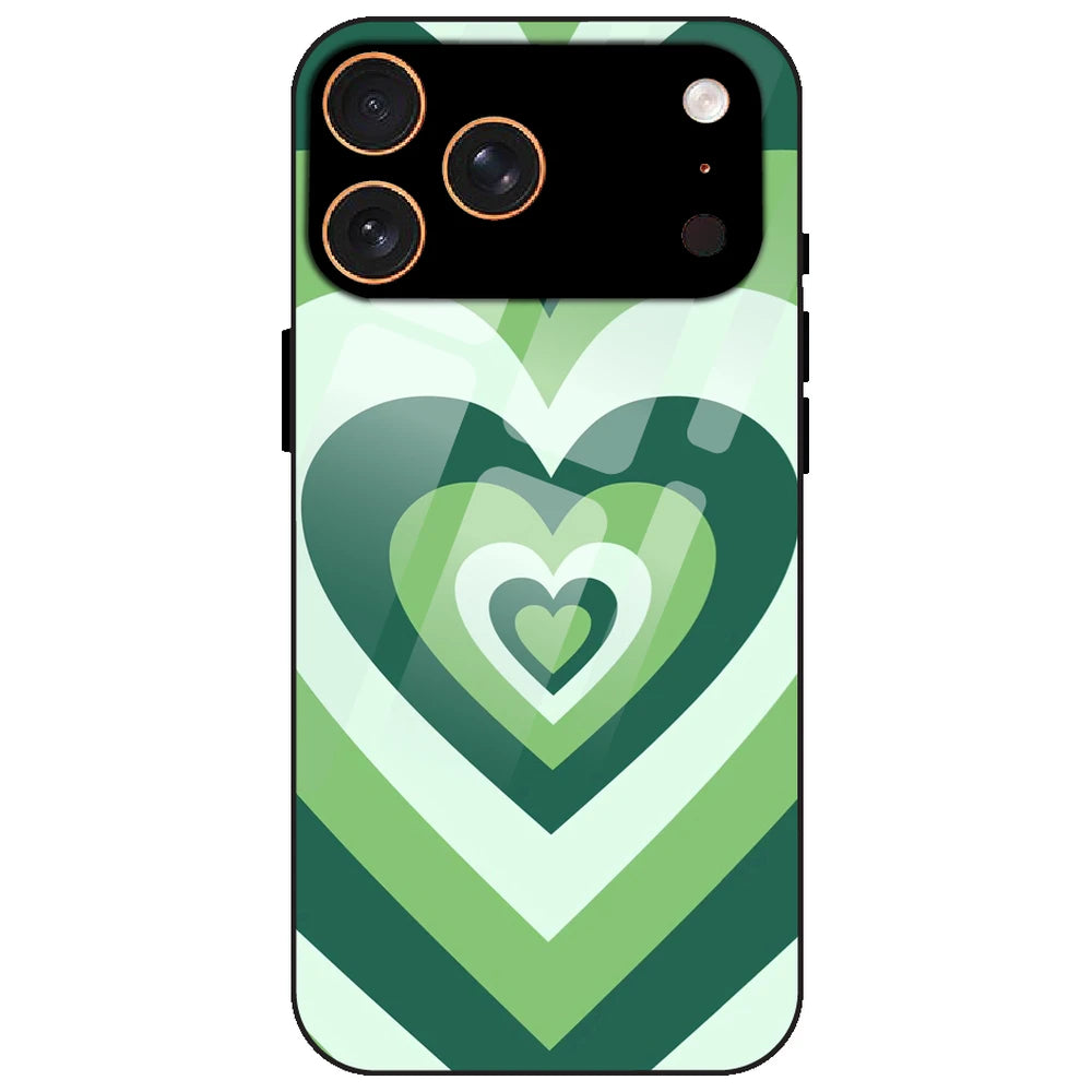 Dark Green Hearts - Glass Case for Apple iPhone 17 Pro Max