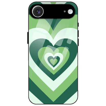 Dark Green Hearts - Glass Case for Apple iPhone Air