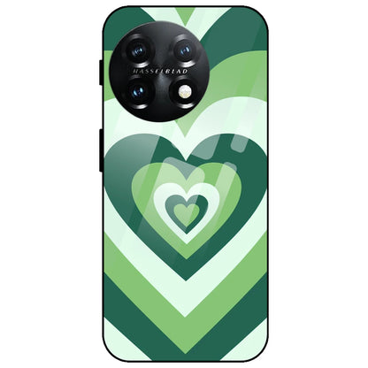 Dark Green Hearts - Glass Case for OnePlus 11