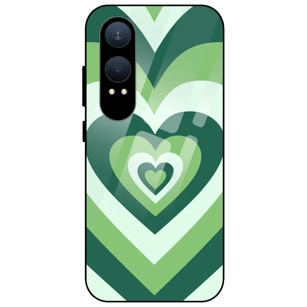 Dark Green Hearts - Glass Case for OnePlus Nord CE 4 Lite