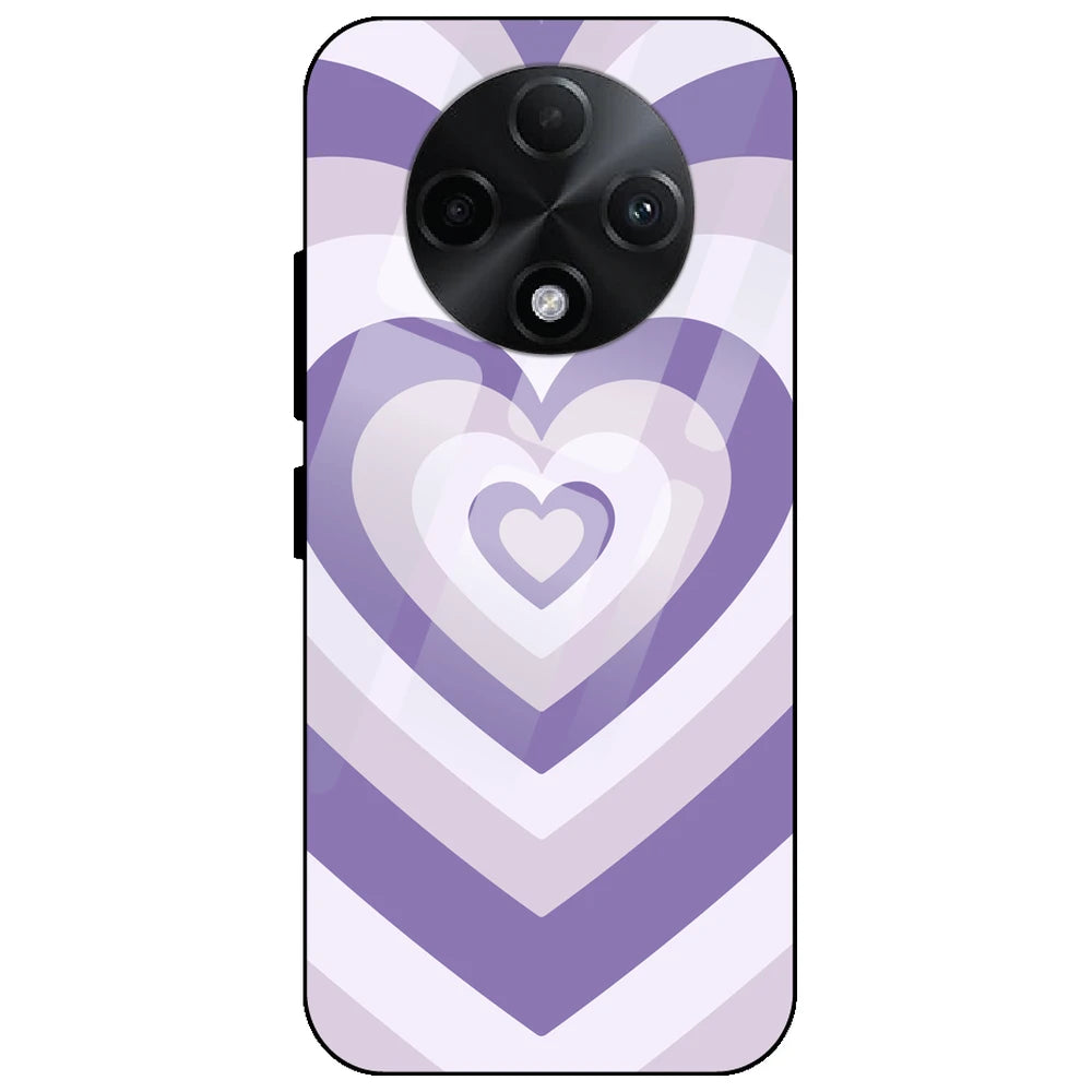 Dark Purple Hearts - Glass Case for Oppo F27 Pro