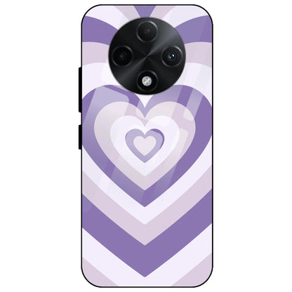 Dark Purple Hearts - Glass Case for Oppo F27 Pro