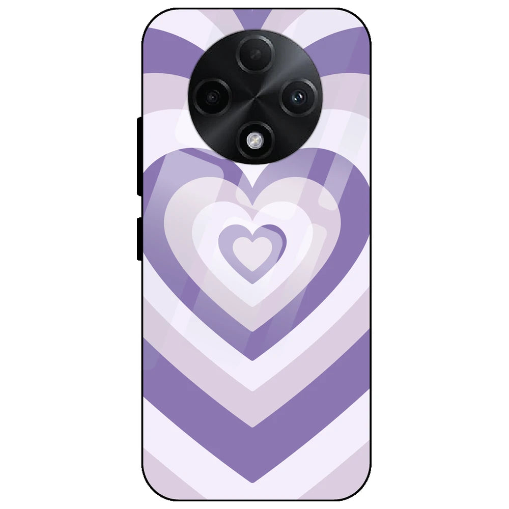 Dark Purple Hearts - Glass Case for Oppo F27 Pro Plus