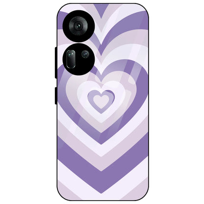 Dark Purple Hearts - Glass Case for Oppo Reno 11