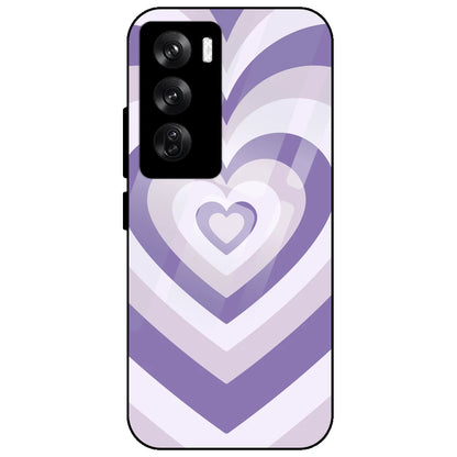 Dark Purple Hearts - Glass Case for Oppo Reno 12