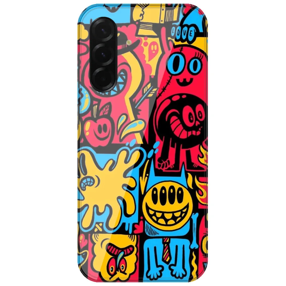 Doodle Monster Party - Printed Silicone Case for Samsung Galaxy A17