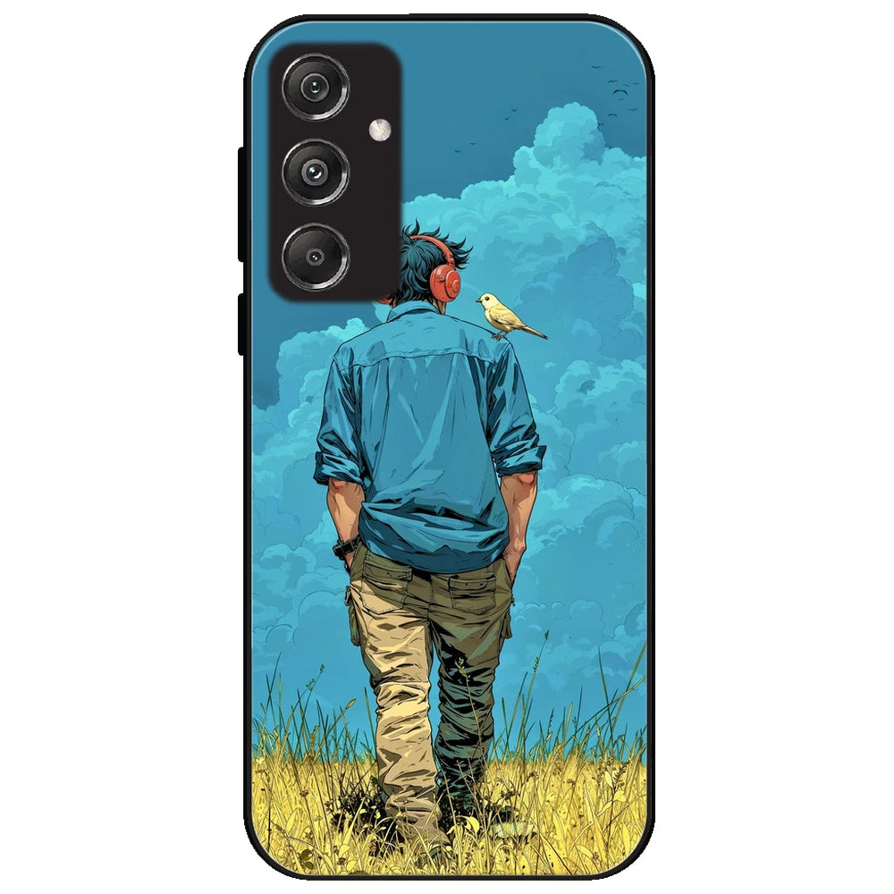 Dreamer In Blue Clouds - Glossy Metal Silicone Case for Samsung Galaxy M34 5G