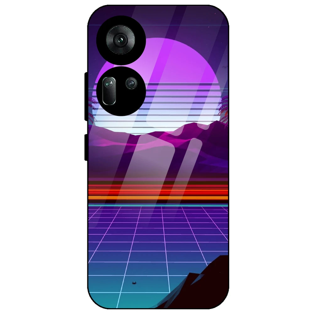 Electrofloor Synthwave - Glass Case for Oppo Reno 11