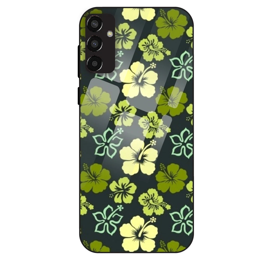 Green Hibiscus - Glass Case For Samsung Galaxy F13