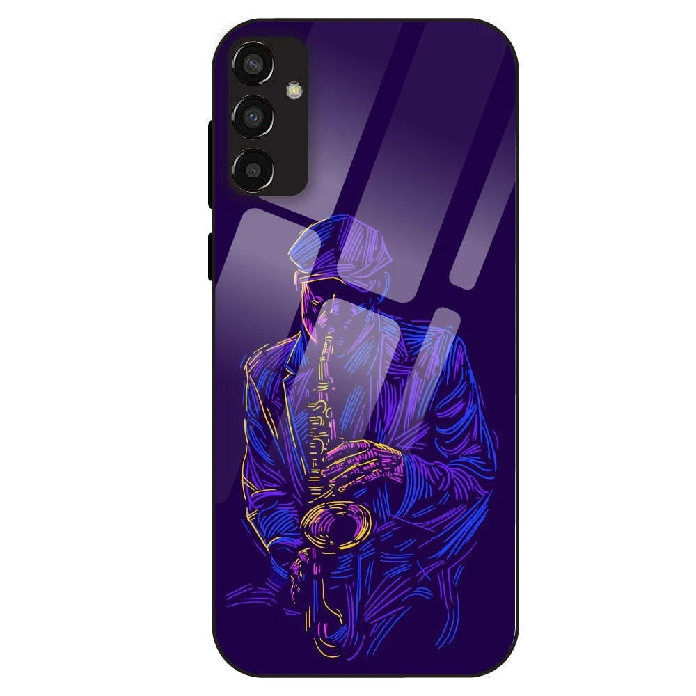 Neon Saxophone Art - Glass Case For Samsung Galaxy F13