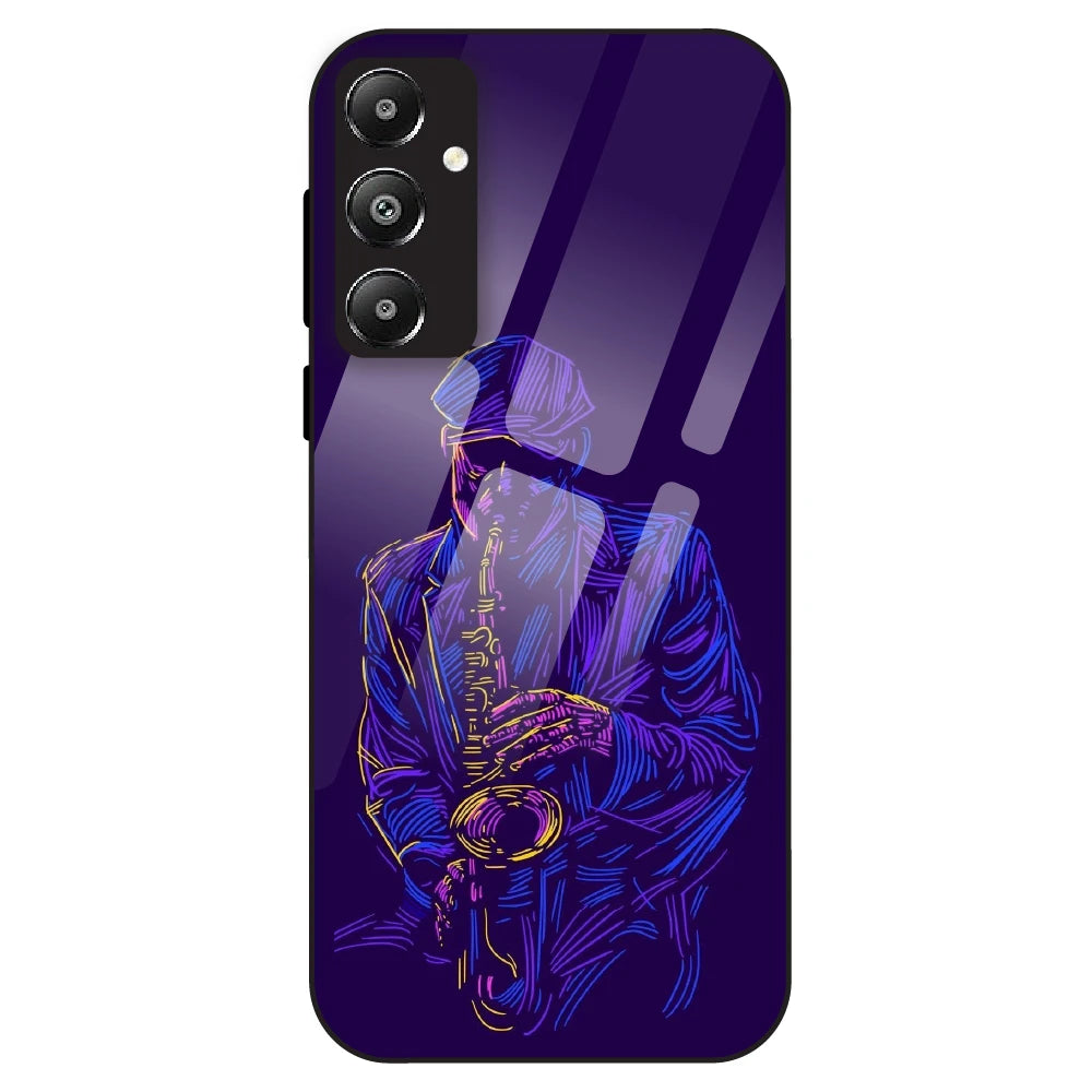 Neon Saxophone Art - Glass Case For Samsung Galaxy F14