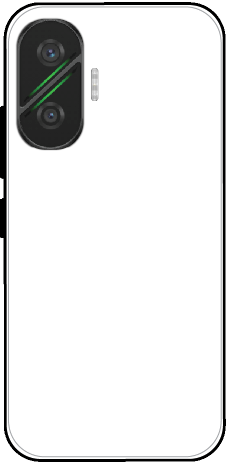 Poco F7 back cover mockup - customisable glossy metal silicone case