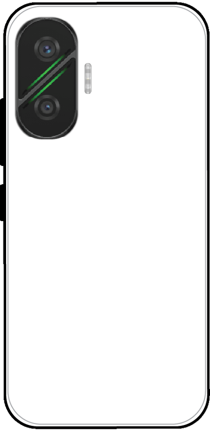 Poco F7 back cover mockup - customisable glossy metal silicone case