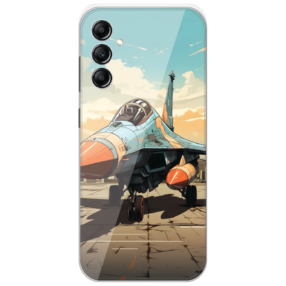 Fighter Jet Runway - Printed Silicone Case for Samsung Galaxy A14