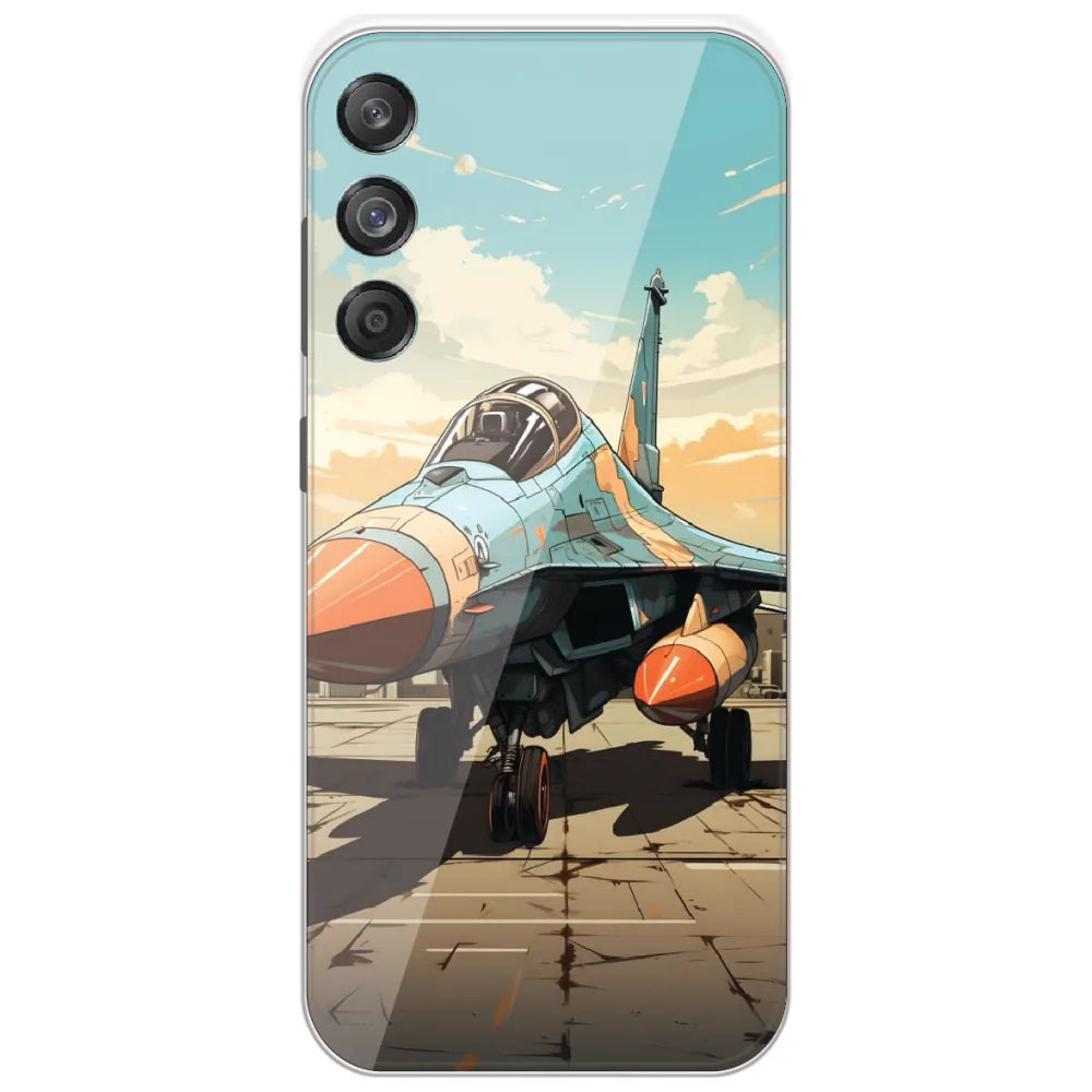 Fighter Jet Runway - Printed Silicone Case for Samsung Galaxy M55 5G