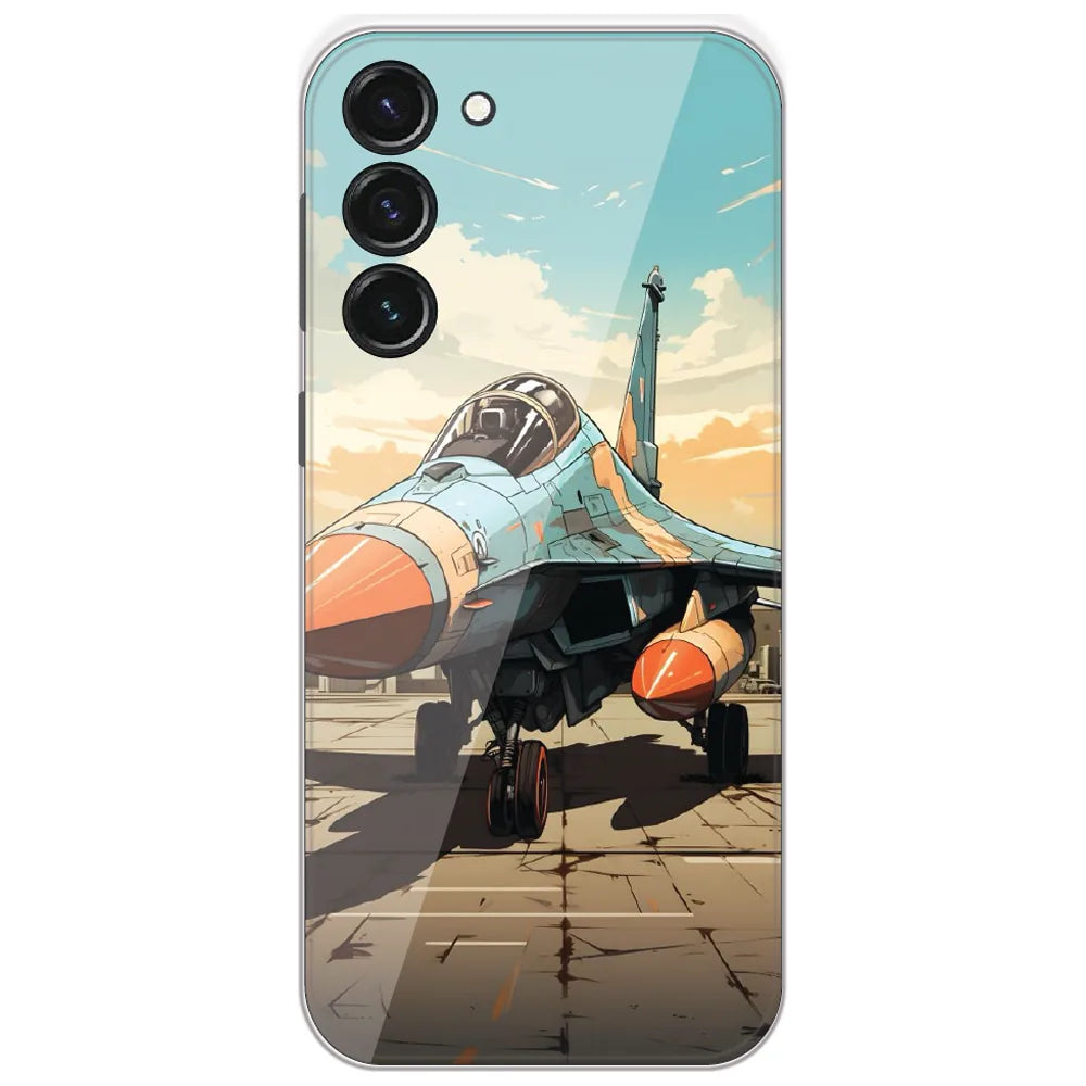 Fighter Jet Runway - Printed Silicone Case for Samsung Galaxy S23 5G