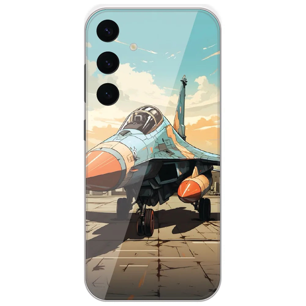 Fighter Jet Runway - Printed Silicone Case for Samsung Galaxy S24 Plus