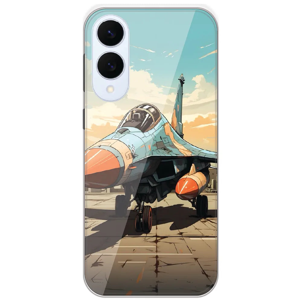 Fighter Jet Runway - Printed Silicone Case for Samsung Galaxy S25 Edge