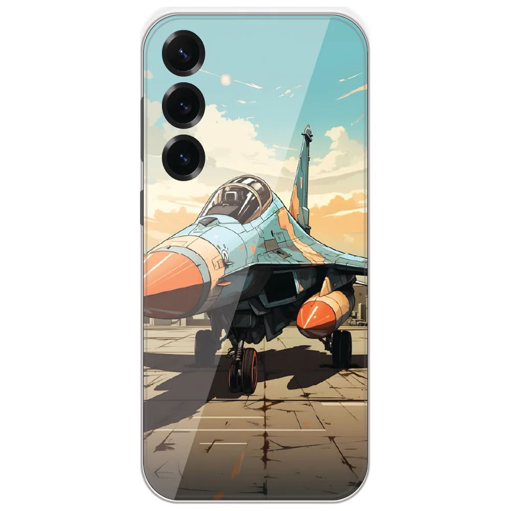 Fighter Jet Runway - Printed Silicone Case for Samsung Galaxy S25 Plus