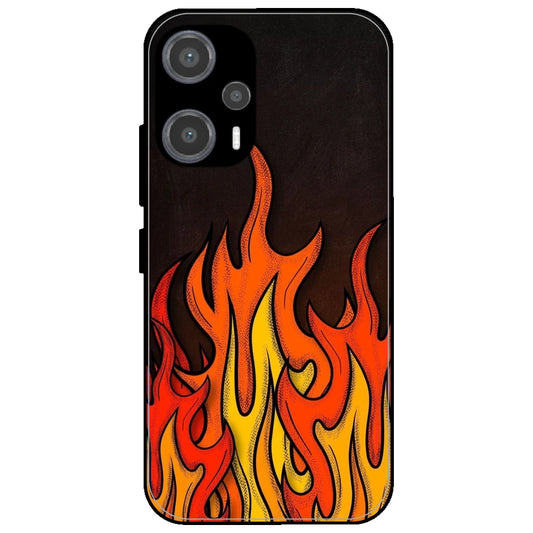 Flames - Glossy Metal Silicone Case for Poco F5