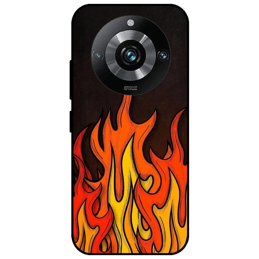 Flames - Glossy Metal Silicone Case for Realme 11 Pro Plus
