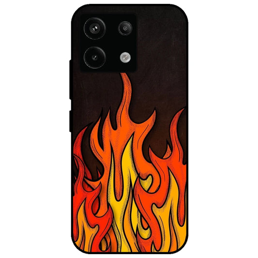 Flames - Glossy Metal Silicone Case for Redmi Note 13 Pro 5G