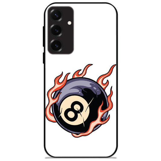 Flaming Eight Ball - Glossy Metal Silicone Case for Samsung Galaxy S25 Plus