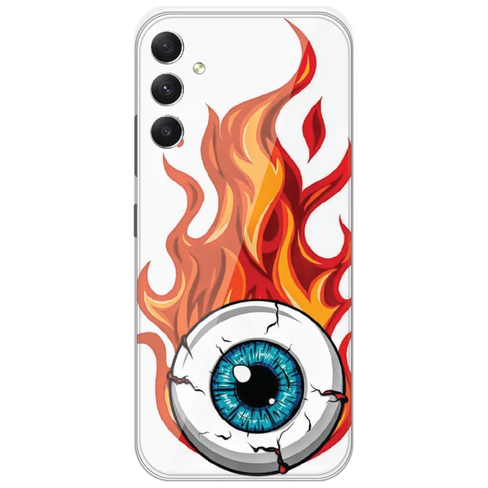 Flaming Eyeball - Printed Silicone Case for Samsung Galaxy A34