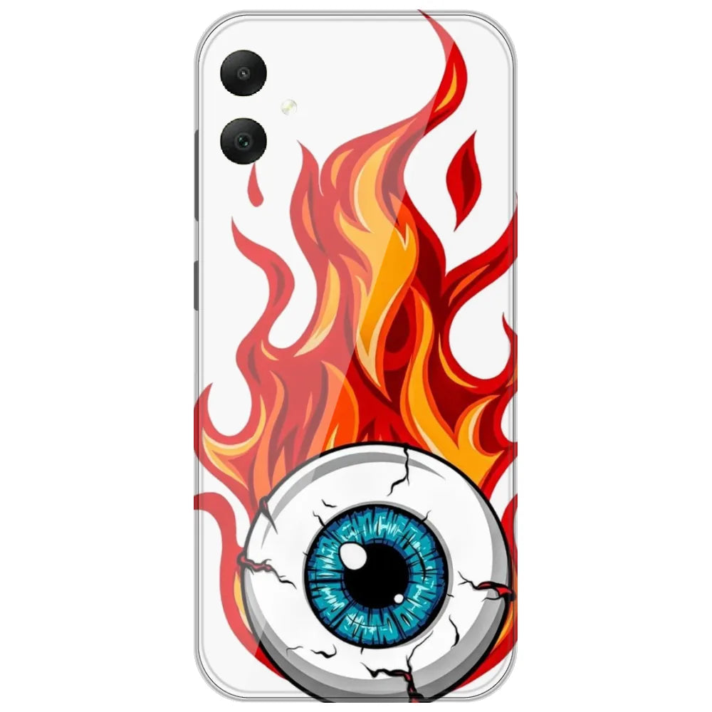 Flaming Eyeball - Printed Silicone Case for Samsung Galaxy F05