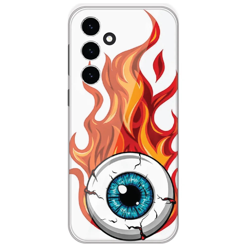Flaming Eyeball - Printed Silicone Case for Samsung Galaxy S23 FE 5G