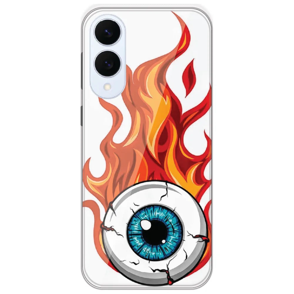 Flaming Eyeball - Printed Silicone Case for Samsung Galaxy S25 Edge