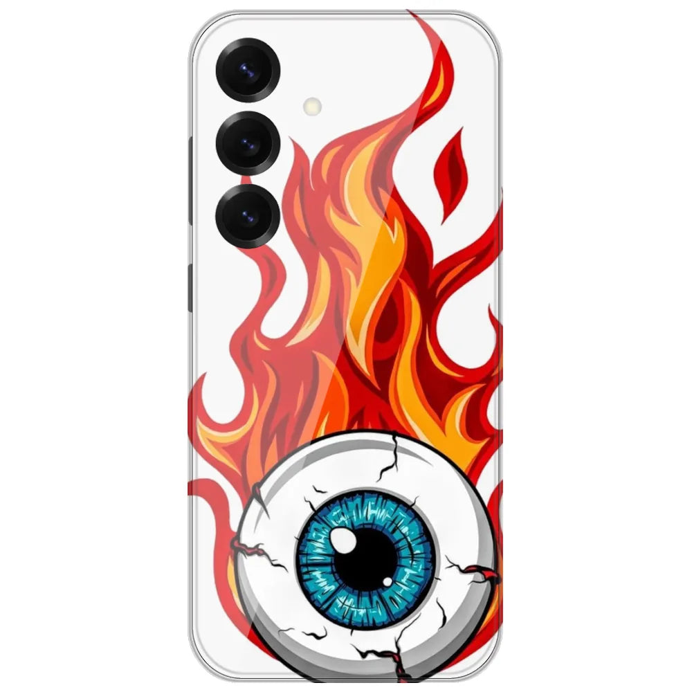 Flaming Eyeball - Printed Silicone Case for Samsung Galaxy S25 FE