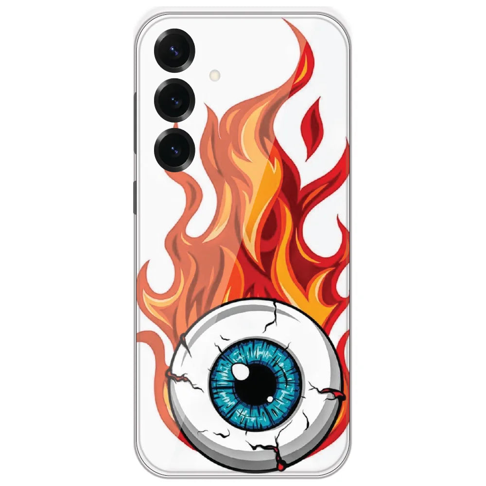 Flaming Eyeball - Printed Silicone Case for Samsung Galaxy S25 Plus