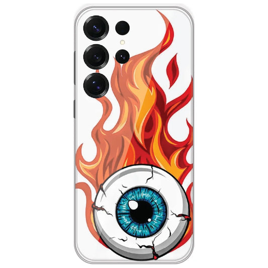Flaming Eyeball - Printed Silicone Case for Samsung Galaxy S25 Ultra
