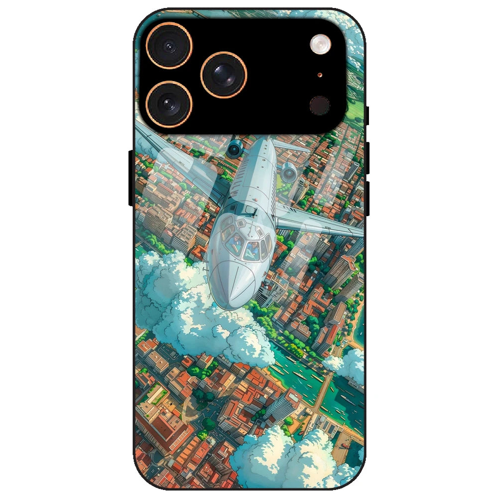 Flying Over City - Glass Case for Apple iPhone 17 Pro
