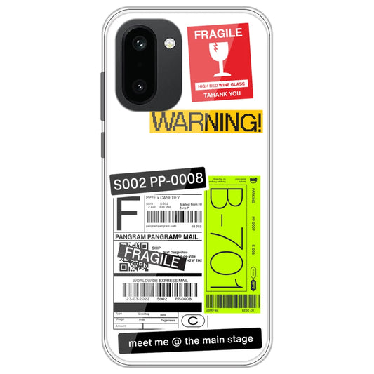 Fragile Labels - Clear Printed Silicone Case for OnePlus 15R