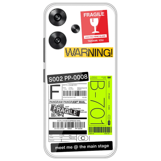 Fragile Labels - Clear Printed Silicone Case for Poco F6
