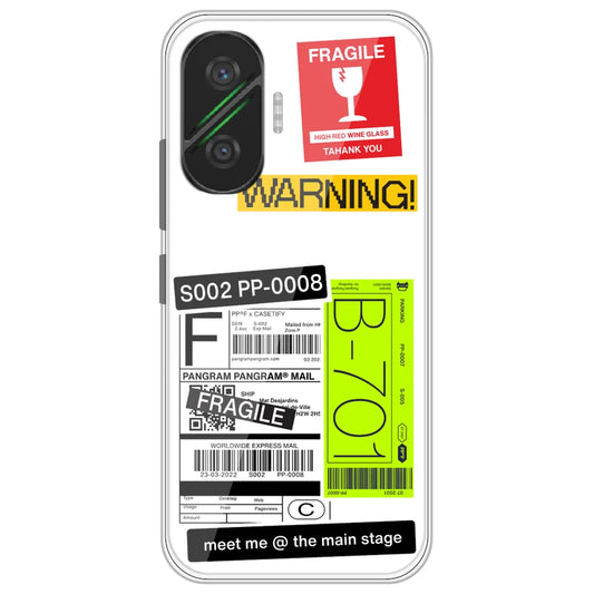 Fragile Labels - Clear Printed Silicone Case for Poco F7