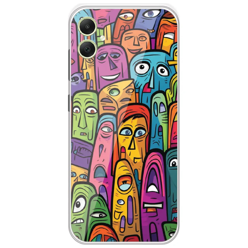 Funky Faces Crowd - Printed Silicone Case for Samsung Galaxy A05