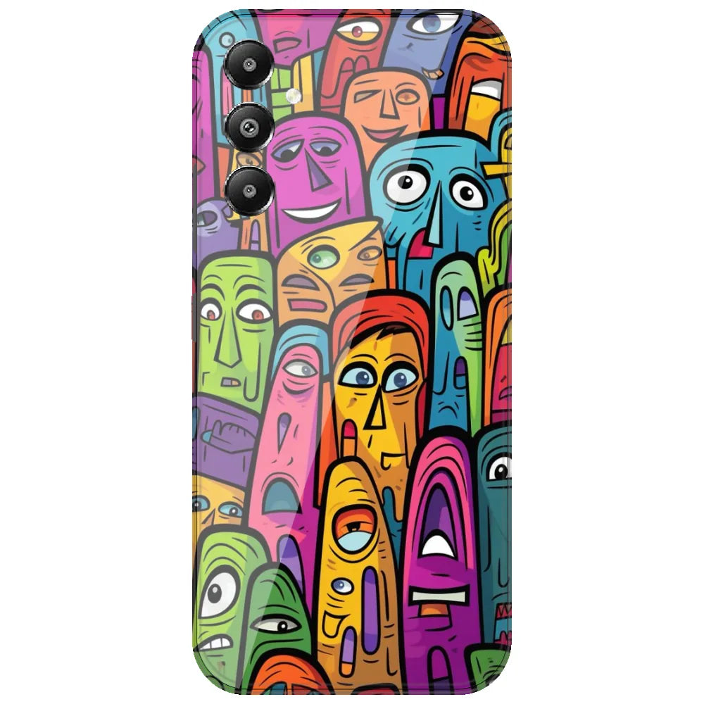 Funky Faces Crowd - Printed Silicone Case for Samsung Galaxy A05s