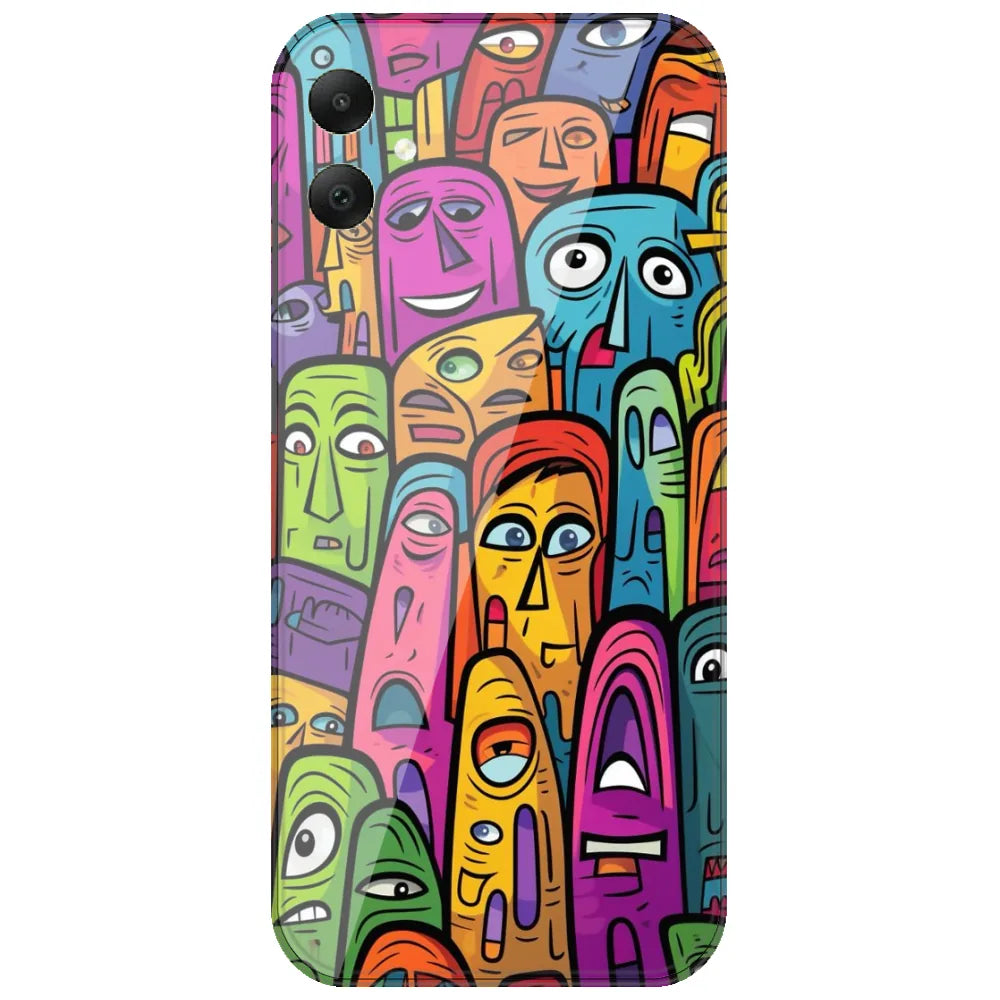 Funky Faces Crowd - Printed Silicone Case for Samsung Galaxy A06