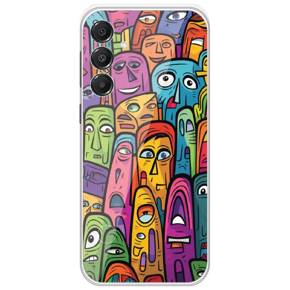 Funky Faces Crowd - Printed Silicone Case for Samsung Galaxy A16 5G