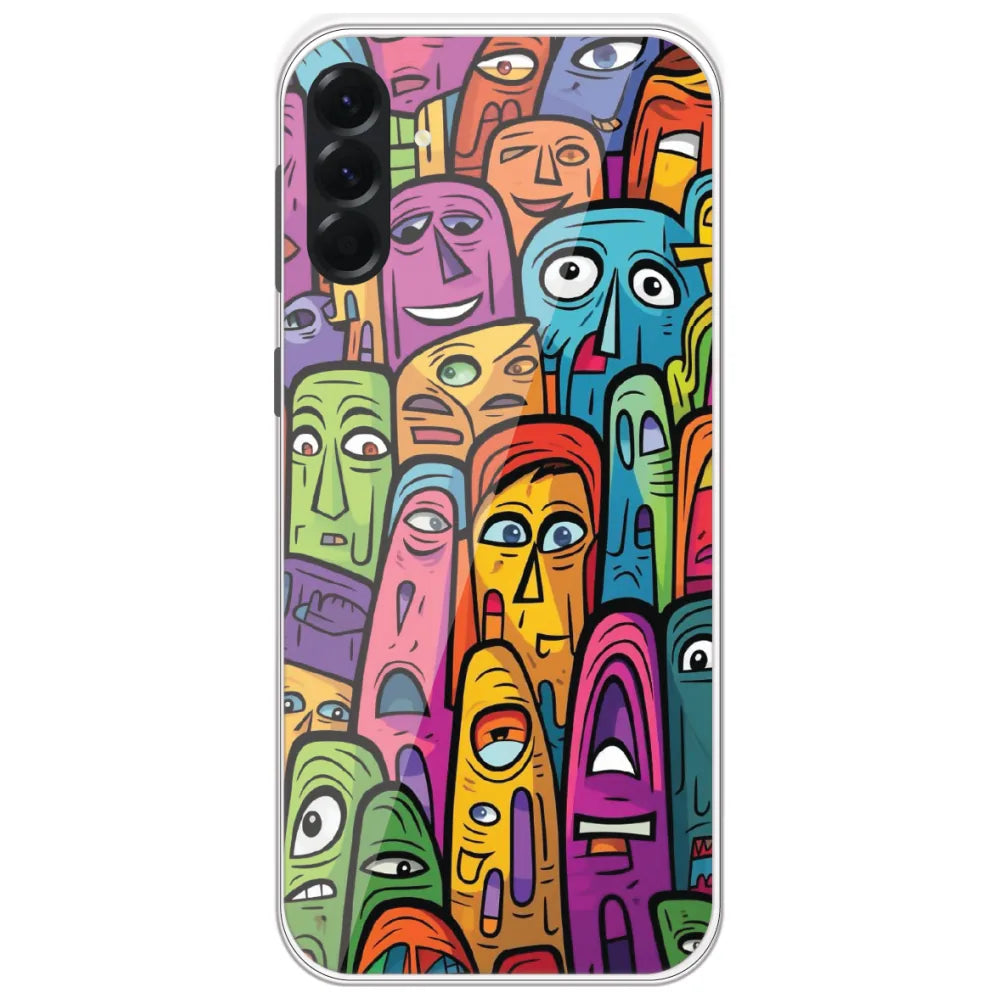 Funky Faces Crowd - Printed Silicone Case for Samsung Galaxy A56